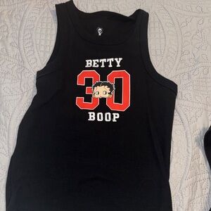 Gray Betty Boop Tank Top with Yellow Accents